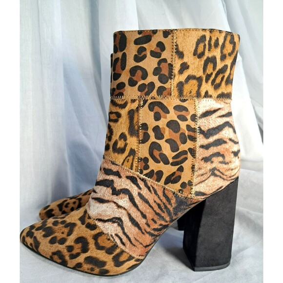 Shoe Republic LA Cheetah Leopard Animal Print Suede Boot Size 9 - Picture 5 of 12